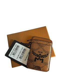 MCM Tan and Black Card Holder